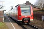 Am 13.1.2009 verlsst der Triebwagen 425 080-9 den Haltepunkt  Herrath in Richtung Wickrath auf seinem Weg von Aachen nach Duisburg.