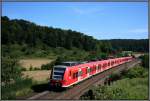425 301-9 und 425 309-2 befahren am 21.08.10 die Filstalbahn als RB Stuttgart - Ulm, bei Urspring