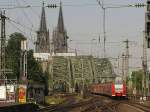 BR425/435 als ein Zug der Linie RB38 verlt Kln Messe/Deutz am 23.07.2010