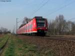 24.03.2011: 425 205-3 mit einem weiteren 425 als S3 von Karlsruhe nach Germersheim ber Heidelberg, Mannheim.