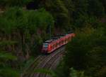 Als S1 in Richtung Homburg Saar kommt hier der 425 217-7 aus Binau gen Neckargerach gefahren.....das Foto machte ich vom Weg zur Magarethenschlucht aus.