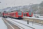 Dreigestirn im Schnee in Neckarelz, am Donnerstag den 17.1.2013