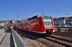 Soeben ist der 425 231-8 aus dem Bahnhof Mosbach(Baden) ausgefahren um nach Kaiserslautern als S2 zu gelangen.2.3.2013