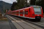 Nachschuß auf den S1 Zug nach Osterburken, der Schlierbach-Ziegelhausen in Richtung Neckargemünd verlässt.2.2.2014