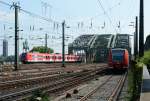 Reger S-Bahn und Regio-Verkehr zwischen dem Hbf Köln und der Hohenzollernbrücke - 31.07.2014