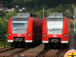 DB Regio S-Bahn Rhein Neckar 425 207-8 und 425 225-0 am 11.09.14 in Neckargemünd Altstadt vom Bahnsteig aus fotografiert