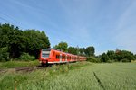 425 108 fuhr als RE8 durch Grevenbroich Orken.