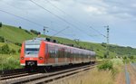 426 119 kam am 18.6.16 als RB44 nach Mannheim zwischen Nierstein und Nackenheim an vielen Weinreben entlang gefahren.