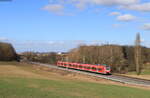 425 048-6 als RB 58123 (Würzburg Hbf – Treuchtlingen) bei Uffenheim 23.2.22