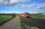 DB Regio/Gebrauchtzug 425 066-8 hat die letzten Meter vor ihrem Zielbahnhof Treuchtlingen vor sich.