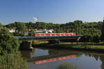 Am 07.07.2012 überquert ein unbekannter 425 als RE Heilbronn-Mannheim bei Bad Friedrichshall-Jagstfeld den Neckar.