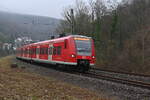 425 540 ist als S1 nach Homburg Saar Hbf in Neckarsteinach fahrend zusehen. 14.12.2021