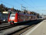DB - Triebwagen  426 514-6 bei der einfahrt in den Bahnhof Schaffhausen am 01.03.2012