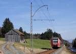 Am 07.03.2012 befindet sich 426 029-5 zwischen den Haltepunkten Grafenaschau und Jgerhaus von Murnau als RB 59571 kommend nach Oberammergau.