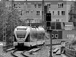 Mitte Mai 2024 war der Elektrotriebzug 221107 A in der Bochumer Innenstadt unterwegs.