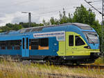 Der Eurobahn Triebzug ET 8.05 Anfang Juli 2019 am Altenbekener Bahnhof.