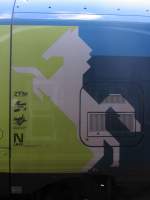 Pferd aus dem Logo der Westfalenbahn GmbH am ET013 - Fotografiert in Bad Bentheim