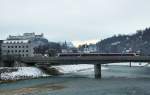 BLB Flirt am 06.01.11 im S-Bahn Einsatz auf der Salzburger Salzachbrcke.