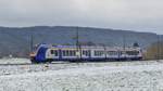 Eine RB5 nach Fulda durchfährt das Haunetal nahe Meisenbach. Aufgenommen am 4.2.2018 13:31