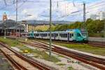 VIAS Rheingau Stadler Flirt ET411 + ET 407 am 10.10.26 in Wiesbaden Hbf vom Bahnsteig aus fotografiert
