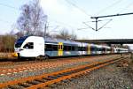 Kurz nach 12:10 kommt der Eurobahn ET 6.04 mit dem ET 7.11 als RE 13 nach Venlo durch den Bahnhof Korschenbroich gefahren. In Mnchengladbach Hbf macht er dann Kopf, um dann den restlichen Weg in die Niederlande zu vollenden. Sonntag den 17.2.2013