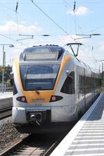 RHEDA-WIEDENBRÜCK (Kreis Gütersloh), 03.07.2017, ET5.01 der Eurobahn als RB69 nach Münster(Westf) Hbf bei der Ausfahrt aus dem Bahnhof Rheda-Wiedenbrück