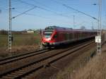 Flirt 429 029 verlt am 20.Mrz 2009 Bergen/Rgen in Richtung Stralsund.