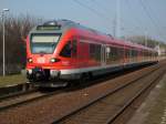 Flirt 429 029 am 04.April 2009 als RE 33216 Sassnitz-Rostock in Teschenhagen.