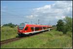 Br 429 Flirt mit dem HanseExpress  RE9 aus Sassnitz nach Rostock am 15.07.09 kurz hinter Bentwisch.
