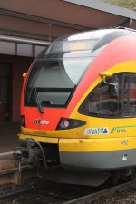 Hier die Kopfansicht eines Flirt der HLB am 14.12.2011.