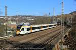 Eurobahn RE13 (Maas-Wupper-Express) in Wuppertal, Februar 2014.