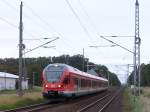 429 026 erreichte am 25.September 2010 mit dem RE Binz-Stralsund die Station Teschenhagen.