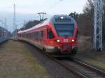 Auf Grund einer Langsamfahrstelle fuhr,am 18.Januar 2015,der 429 029 in Binz mit 20 km/h ein.