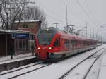 Auch den RE 13011 Rostock-Sassnitz erwischte es,am 31.Januar 2015,mit Verspätung.Mit gerade mal +5 Minuten Verspätung erreichte 429 028 Bergen/Rügen.