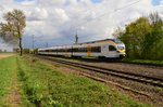 Eurobahntriebwagen ET 7.06 als RE 13 nach Venlo fahrend in Boisheim. 17.4.2016
