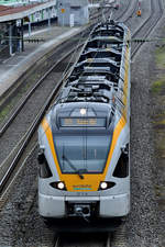Der Elektrotriebzug ET 7.14 war Mitte März 2021 in Wuppertal-Unterbarmen unterwegs.