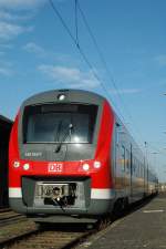 Der neue  Donau-Isar Express  Br 440 steht z.Z. immer noch auf dem Abstellgleis, soll aber ab 26.04.2010 den Regelbetrieb aufnehmen; hier am 18.04.2010 in Plattling.