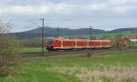 Am 09.04.2010 gab es wieder zwei berfhrungsfahrten von 440ern der DB in Richtung Sden. Hier im Haunetal kurz vor Neukirchen.