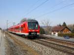 Der 440 046 am 24.02.2011 als RE nach Passau unterwegs bei Vilshofen.