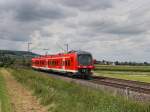 Der 440 807 als RB nach Treuchtlingen am 13.08.2011 unterwegs bei Treuchtlingen.
