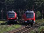 Das sich der Bahnhof Gemnden nicht wirklich gut fr Fotografie eignete, ging es recht schnell weiter nach Wernfeld. Hier ein Bild von zwei sich begegnenden 440ern, genauer 440 816-7 und 440 801-9. Aufgenommen am 10.07.2012. 