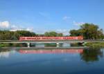 440 047 als RE nach Passau am 16.09.2014 auf der Isarbrücke bei Plattling.