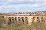 Am 21.02.2020 überquert 440 411/911 als RB 17a Bietigheim-Bissingen - Pforzheim den Enzviadukt in Bietigheim.