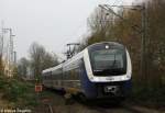 ET 440 347 konnte am 10.11.12 als RS4 von Bremen Hbf nach Nordenham bei der Einfahrt in den Bahnhof Elsfleth aufgenommen werden