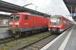 Am Montag habe ich eine Bahnreise nach Schnaitach unternommen und hier in Würzburg Hbf musste ich umsteigen, mit der 114 035-9 samt einem IRE8 war ich aus Osterburken gekommen und mit dem 440