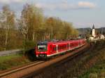 Der 440 044 als RE nach München am 17.04.2012 unterwegs bei Hausbach.