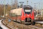 DB 442 332 / 442 832 auf RE3 als 92306 und später 92311 baustellenbedingt im Pendel [WWLD <-> WSR] - hier Bf Anklam / Januar 2022