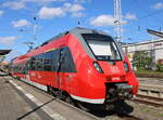 Der putzige 442 506 am 15.09.2023 im Rostocker Hbf.