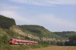 Der Talent 2 442 249 fuhr am 23.08.2011 mit einer weiteren Einheit durch Karlstadt, richtung Wrzburg.