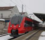 Hamster 442 741 bei Testfahrt zwischen Gstrow und Rostock im Bahnhof Gstrow.14.02.2012   